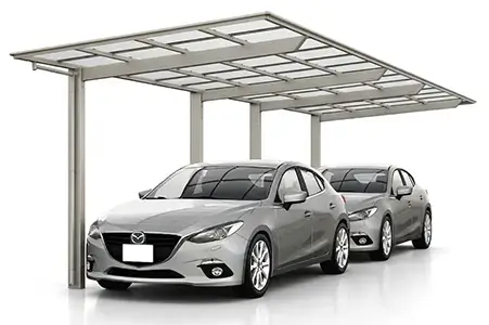 縦2台用カーポートの施工例