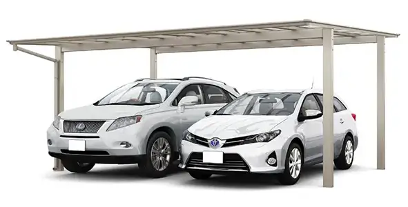 横2台用カーポートの施工例