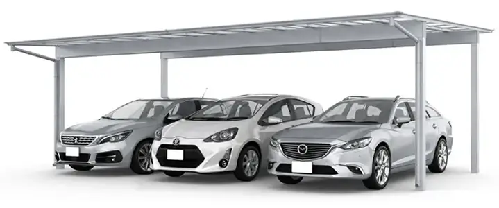 横3台用カーポートの施工例