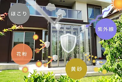 サンルームで洗濯物干しのイメージ