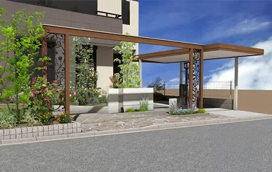 外構300万円参考プラン例 7