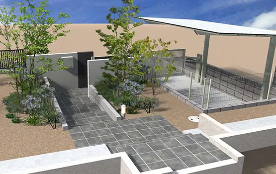 外構500万円参考プラン例 4