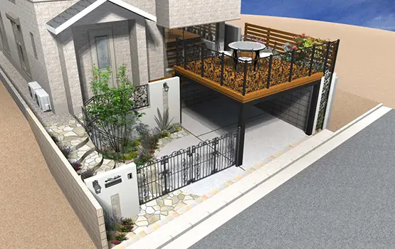 外構700万円参考プラン例 2