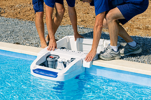 デジョユプール専用のろ過機を設置する工程6の様子