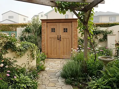 カンナ物置のナチュラルデザインハンドル