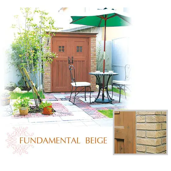 カンナ物置 ベージュ色の外観