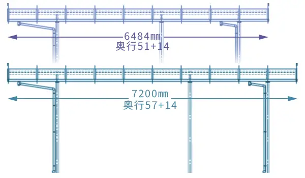 アリュース2台用 奥行延長サイズバリエーション