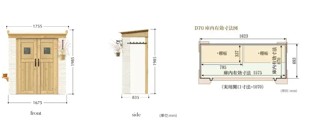カンナフォルテ D70 サイズ